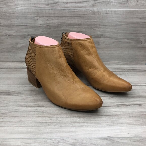 Silent D Anthropologie Ankle Boots Women's EU 39 Brown Leather Back Zip Booties - Picture 4 of 12